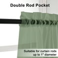 thumbnail image 6 of OVZME Sage Green Sheer Curtain 90 Inches Long 2 Panels Set, Solid Filmy Drapes for Living Room Bedroom, Elegant Window Voile Sheer Curtain Panels Drapes, Each 59W x 90L Inch, Sage Green, 6 of 9
