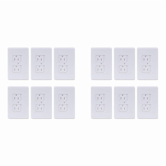 12-Pack Safety Self-Closing Outlet Covers, Wall Socket Plate Automatic Sliding Cap Cover for Child Proofing Outlets