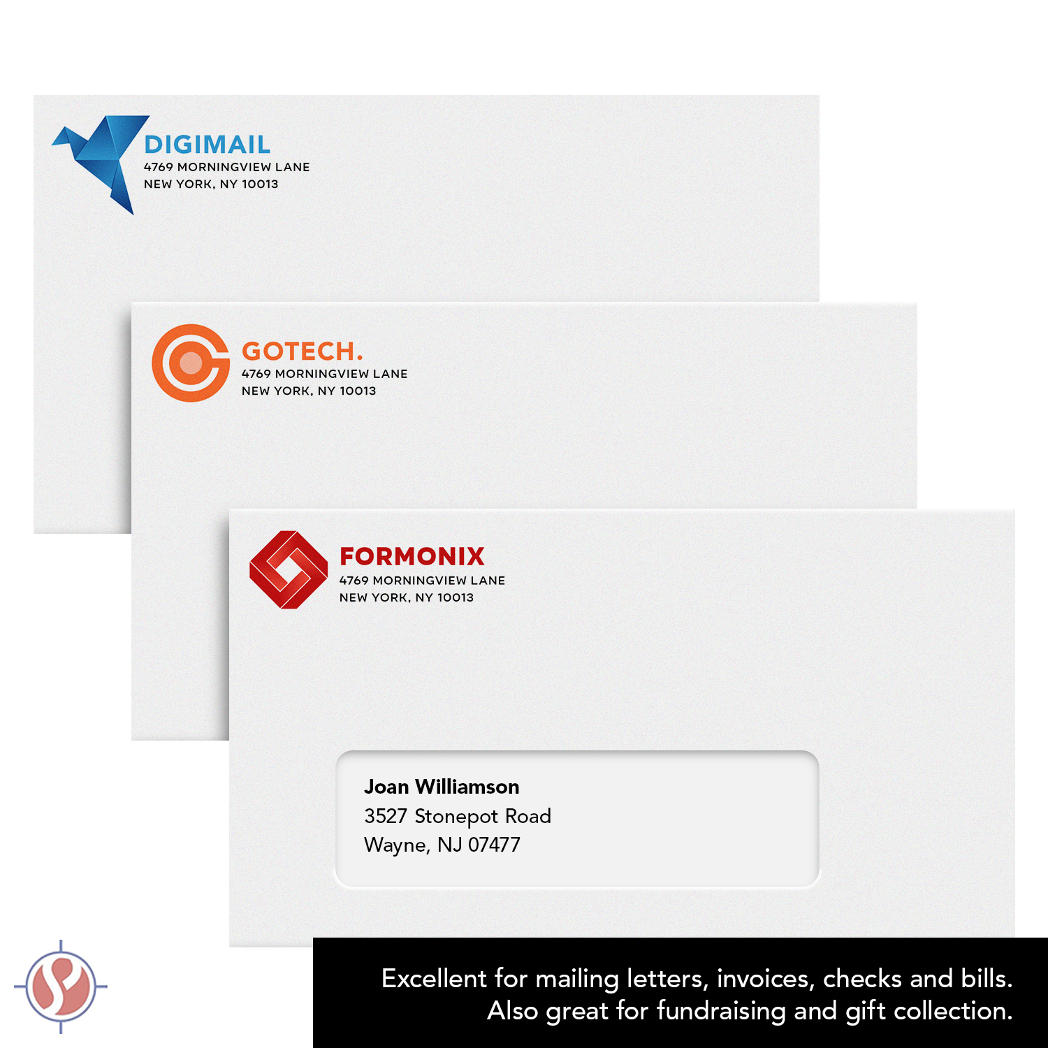 #6 3/4 White Window Envelopes, Reply Business Envelopes for Checks, Invoices, Bills | Commercial Flap w/ Gummed Seal | 3 5/8" x 6 1/2" | 24lb Bond (90gsm) | 50 per Pack