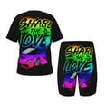 thumbnail image 5 of Share The Love Cute Short Sleeve Pajama Set Sleepwear Soft Pjs Pants Shirt Shorts, 5 of 9