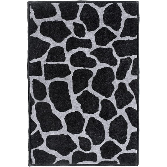 Animal Collection Custom Size Animal Print Area Rug for Living Room, Dining Room, Kitchen, Bedroom, Kids, Giraffe Black Grey - 6' x 7'