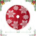 thumbnail image 4 of Glitzhome Jupe de Sapin de Noël Tricotée Rouge 48 Pouces" avec Motif Flocon de Neige pour Décoration de Fête d'Hiver (Flocon de Neige Blanc), 4 of 4