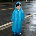 thumbnail image 6 of Kids Rain Poncho, Reusable Waterproof Hooded Rain Cape for Children with Adjustable Drawstring, Portable Tear-Resistant EVA Rain Gear for Outdoor Play, School, Hiking, and Camping, 6 of 6