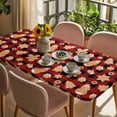 thumbnail image 3 of Gingerbread Man Table Cloths for 6 Foot Rectangle Tables, Christmas Red Black Buffalo Plaid Xmas Patio Waterproof Elastic Fitted Tablecloths, Washable Rectangular Table Cover for Camping, 3 of 8
