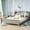 Grey, variant on Noble House Ruby Full Bed, Pine Wood Frame with Bookcase Headboard, Guardrails & LED Motion Sensor Light, Walnut