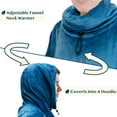 thumbnail image 2 of PAVILIA Wearable Blanket Hoodie for Women Men, Oversized Hoodie Sweatshirt Blanket, Hooded Sweater Blanket Neck Warmer, Fleece Soft Hug Sleep Pod Adult, Cozy Warm Plush Gift Ideas Mom Wife, Teal Blue, 2 of 7