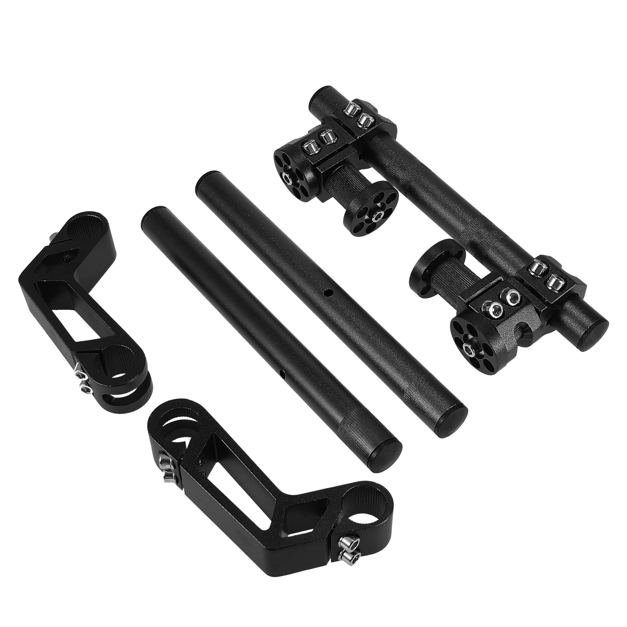 22mm 7/8" Motorcycle Handlebar Adjustable Set with 2 Extend Bar Connection Part Black