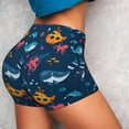 thumbnail image 5 of Yiaed Ocean Floor Animals Print Women's Athletic Shorts Running Shorts Sporty Short High Waisted Elastic Workout Shorts for Yoga Gym Running & Sports -X-Large, 5 of 8