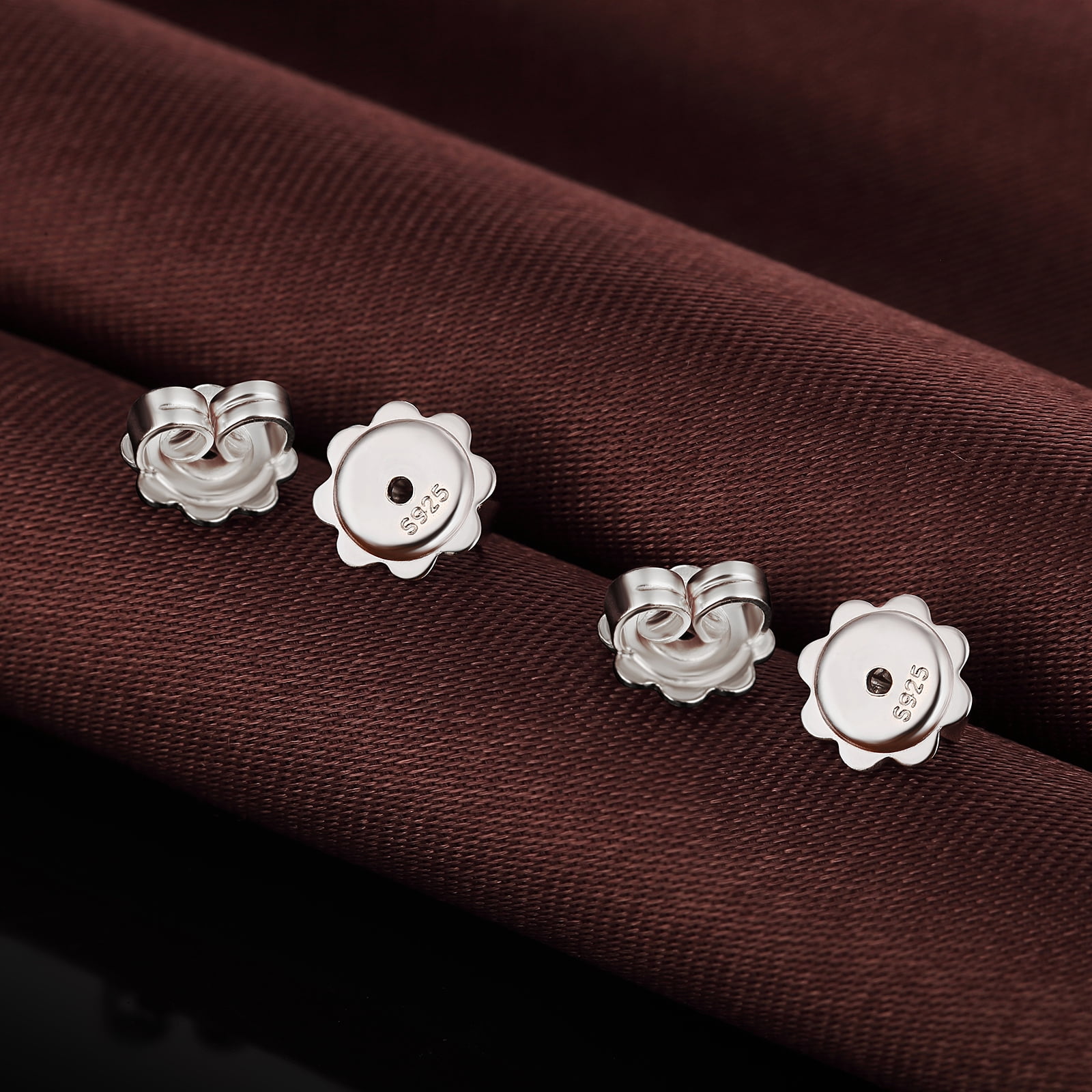 Jiamiaoi Earring Backs Locking Earring Backs for Studs 925 Sterling Silver Earring Backs Lifters Replacement Earring Backs Butterfly Clasp for Studs