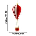 thumbnail image 3 of YaoZQ Hot Air Balloon Christmas Ornament Red And White Velvet 10 Inch Large Hanging Decoration For Holiday Home Decor And Party Unique Whimsical Xmas Tree Accent Gift Idea By YaoZQ, 3 of 4