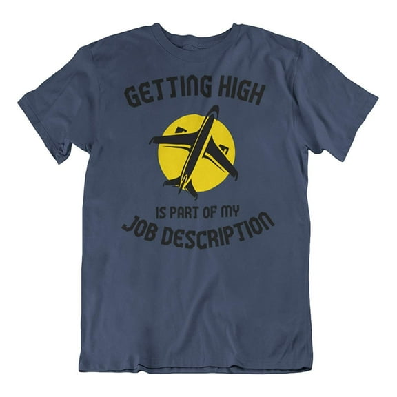 Getting High Funny Pilot Aviation Novelty T-Shirt Navy