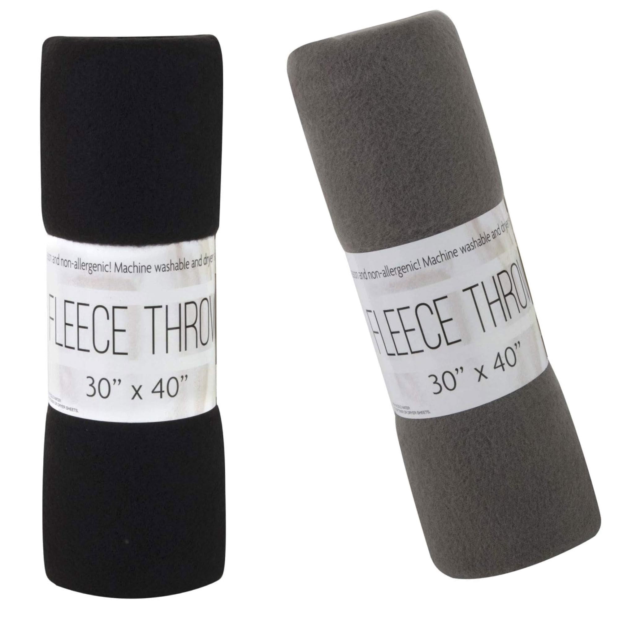 24 pack Adult Soft Fleece 40"L x 30"L Twin Throw Blankets for Homeless, Wedding Favors, Home in Assorted Colors