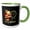Green/White, variant on 3drose, Image of Christmas Santa Claus Monogram- Letter O- Not Foil Embossed, 11oz Two-tone Red Mug