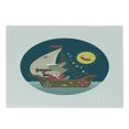 thumbnail image 1 of Cartoon Cutting Board, Wolf Captain Sailing into the Ocean Nautical Themed with Laughing Sun, Decorative Tempered Glass Cutting and Serving Board, Small Size, Multicolor, by Ambesonne, 1 of 1
