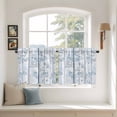 thumbnail image 3 of Blue Grey Forest Tier Curtains, Watercolor Blue Ombre Leaves Light Filtering Kitchen Curtains, 2Pcs Rod Pocket Half Window Treatments Panels for Sink Cafe Cabinet Camper 27.5x24 Inches, 3 of 9