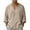 Beige, variant on VeFlora Men's Linen Shirt, Long-Sleeve, V-Neck, Button-Down Linen Shirt, Men's Summer Shirt, Lightweight, Casual Shirt, Men's Shirts, Beach Shirt(Beige/L)