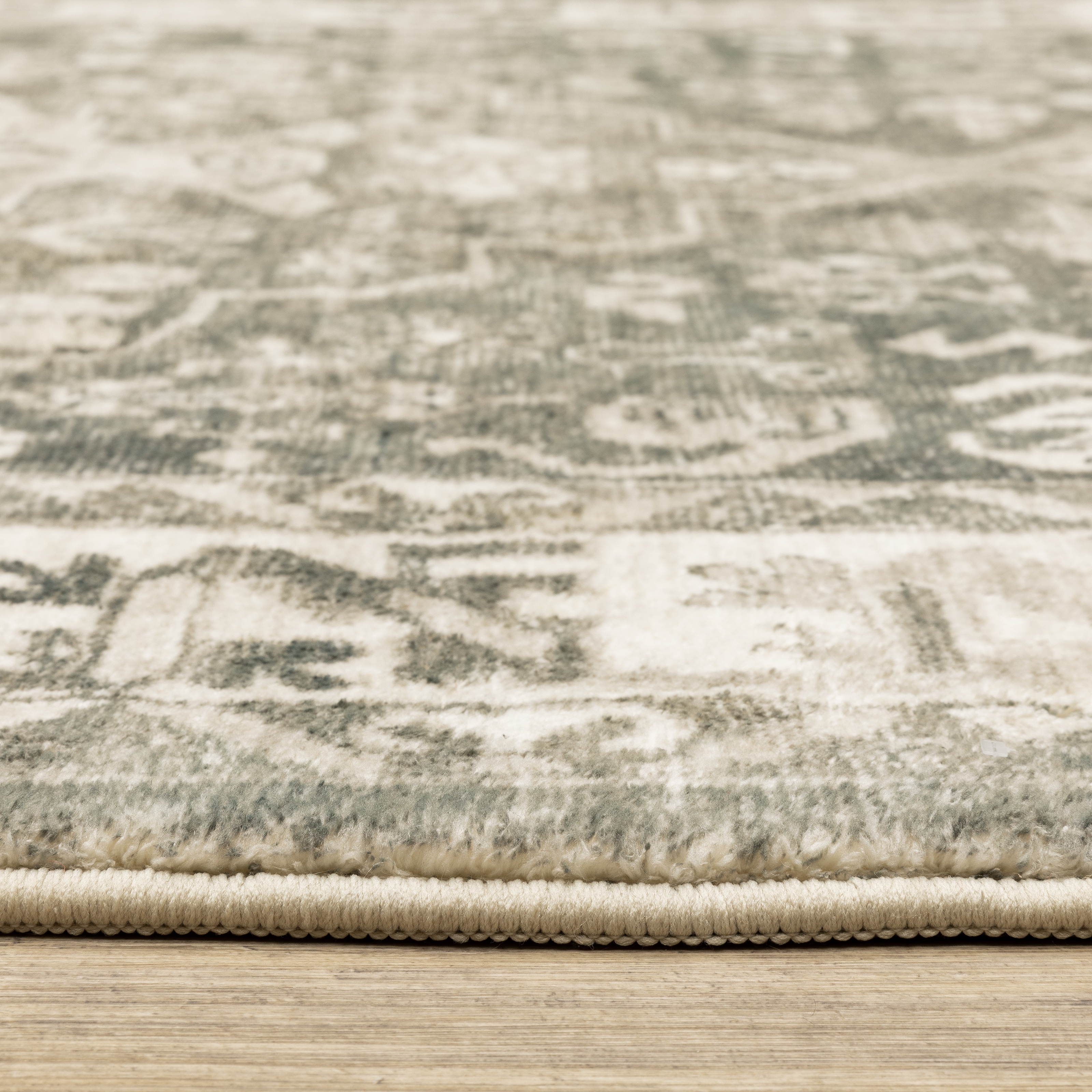Avalon Home Silvana Distressed Border Area Rug, 2' X 8' Runner, Charcoal/ Ivory