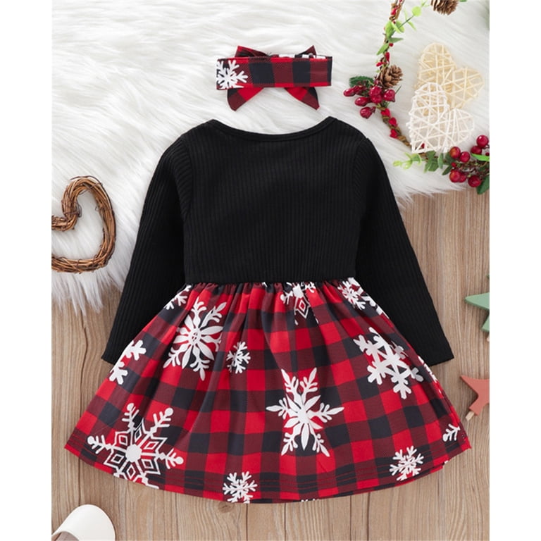 FDDMis Christmas Plaid Dress Wedding Guest Dress Long Sleeve Toddler  Holiday Outfit Juniors Dresses for Teen Girls Cool Gifts for 10-year-old  Baby, 6-9 Months - Walmart.com