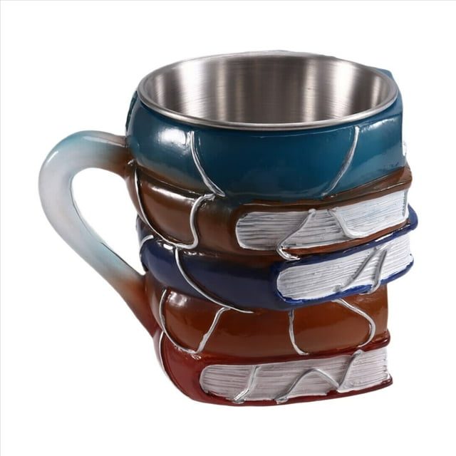 Tazas de Café con Libros en 3D, con Libros Pintados, Novedosa con Libros Pintados en 3D, Regalos Coleccionables para Amantes de los Libros.