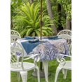 thumbnail image 3 of Outdoor Tablecloth with Umbrella Hole for Patio/Picnic/Party/Camping, Purple Coastal Waterproof Table Cloth Round Cover Washable, Beach Nautical Coral Starfish Vintage (Dia 60"), 3 of 9