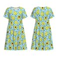 thumbnail image 3 of Bixox Robe d'Été à Manches Courtes pour Femmes Robe Ample Longueur Genou avec Poches-Avocat et Cœurs, 3 of 7