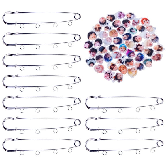 SEVENTEEN K-POP Pin Badge Maker Kit - 50 Pre-Cut Acrylic Member Photos with 4 Blank Pin Backs | Custom OT13/Unit Accessories for Jackets & Backpacks​​