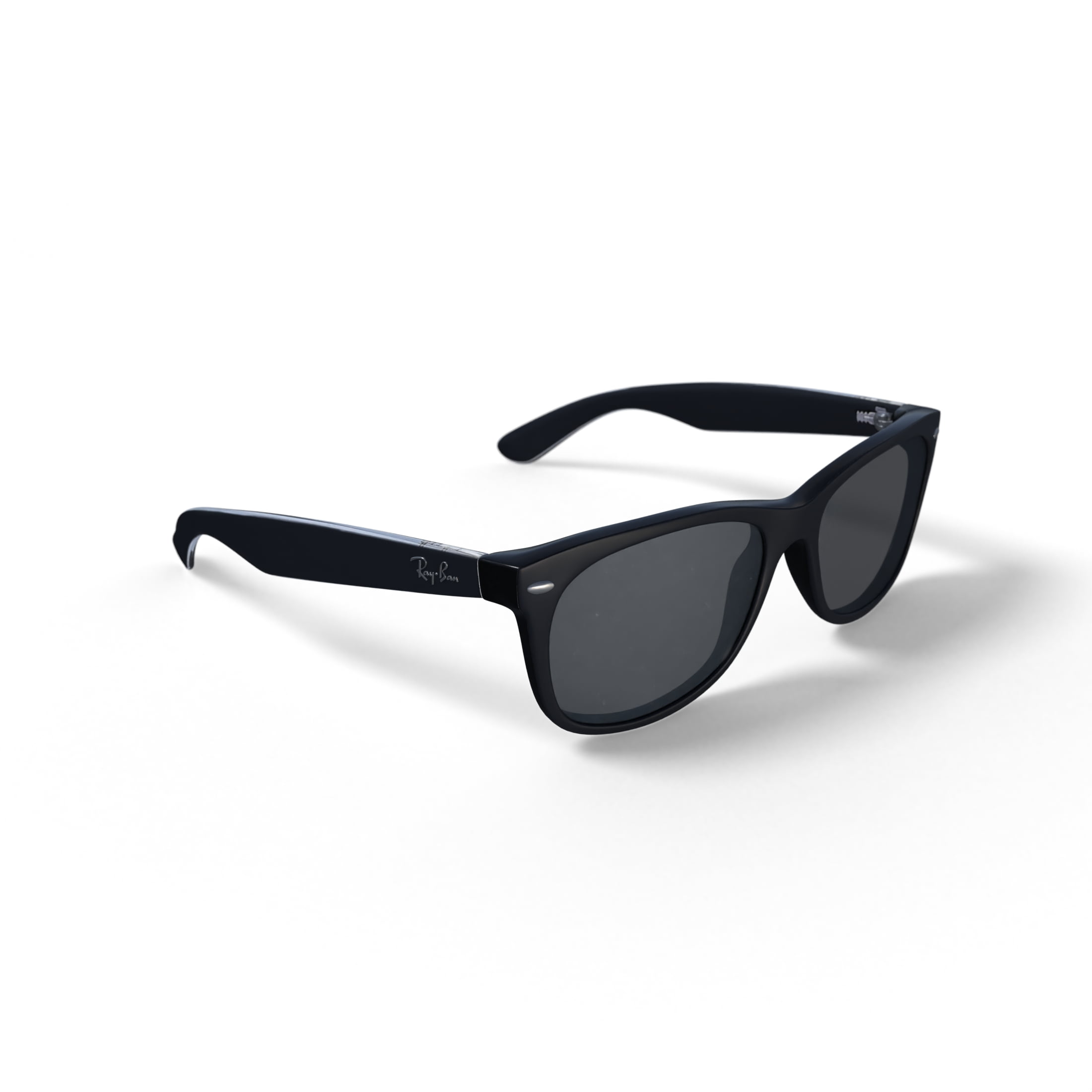 Ray-Ban New Wayfarer Color Mix Sunglasses, Square Eyeglasses, Black on Transparent/G-15 Green, Size 58