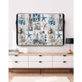 thumbnail image 3 of Outdoor TV Cover 48 to 50 Inch Weatherproof, Coastal Nautical Waterproof TV Screen Protector for Outside Decor with Zipper and Pocket 48"L x 30"H , Starfish Sea Shell Lighthouse Blue, 3 of 7