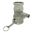 thumbnail image 2 of Gloxco Camlock Fitting, Type DA with 1/2" Pipe Tap, Stainless Steel, 2" Female Camlock Coupler x 2" Male Camlock Adapter, (CAM-2020-DAPT05-SS), 2 of 4