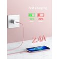 thumbnail image 2 of Cable de carga Prakie para iPhone de 6 pies, paquete de 2, color rosa, certificado Apple MFi, 2 of 6
