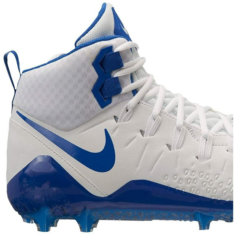 Nike Men's Force Savage Pro Football Cleats White/Blue 13 