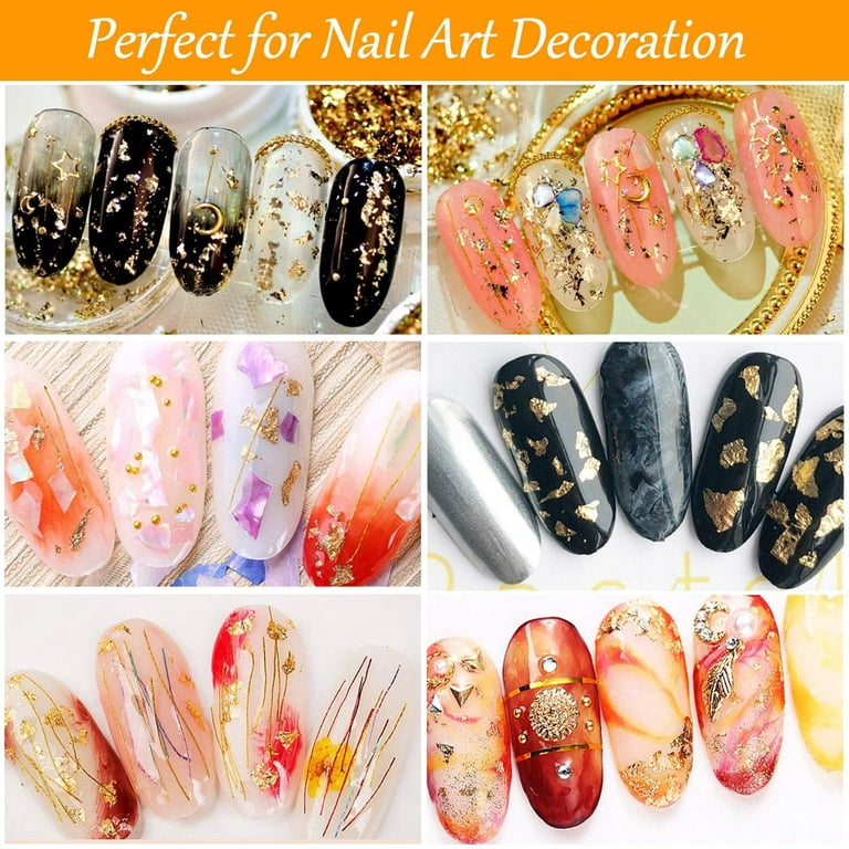 3 Boxes Nail Foil Flakes Gold Silver Metallic Leaf Manicure Fingernails  Design Nail Decorations For Acrylic Nails, Crafts,resin Epoxy,makeup And  Paint
