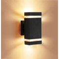thumbnail image 1 of Lámpara de pared para exteriores con luz LED arriba y abajo, moderna y sencilla, lámpara de pared cuadrada de doble cabezal, lámpara de pared para patio, lámpara de pared para alero exterior, 1 of 3