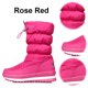 thumbnail image 1 of Botines Antideslizantes para Exteriores Mujer Botas Con Plataforma Forradas Piel Al Hasta Media Pantorrilla (Rosa 40) Rojo, 1 of 8