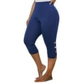thumbnail image 1 of Jgppe Womens Work Pants Capris Comfort Plus Size High Waist Slim Soft Straight Leg Capri Pants, 1 of 7