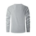thumbnail image 5 of YLSDY Men's Waffle Long Sleeve Shirt Henley Shirt for Men Fall Fashion Casual Crew Neck Solid Color T Shirts Gray S, 5 of 8