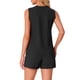 thumbnail image 3 of INSPIRAR CHIC Conjuntos de Pijamas de Mujer de Tejido Waffle Sin Mangas con Cuello en V y Pantalones Cortos 2XL Negro, 3 of 6