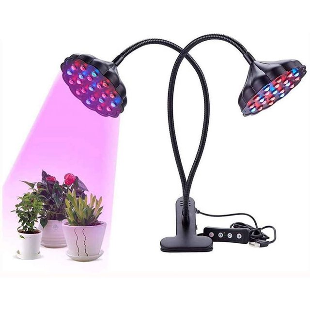 Luz para plantas, iluminación para plantas, luz LED para cultivo de plantas, luz de relleno para el hogar, 20W negro + adaptador oso de fresa Electrónica