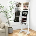 thumbnail image 3 of Giantex Full Length Dressing Mirror Jewelry Cabinet, Large Capacity Freestanding Lockable Jewelry Armoire, White, 3 of 9