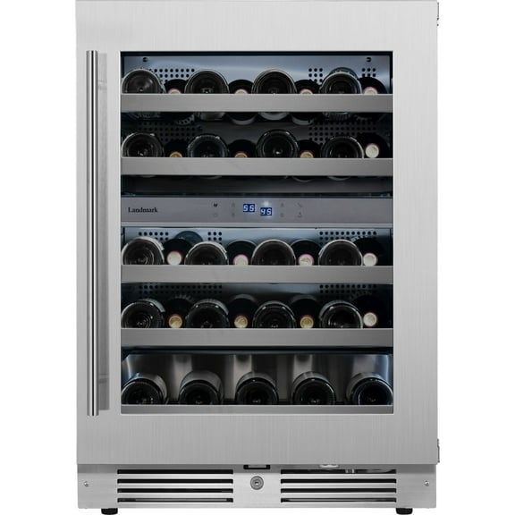 Landmark L3024UI2W-RH 37 Bottle Dual Zone Stainless Steel Door Beverage Refrigerator