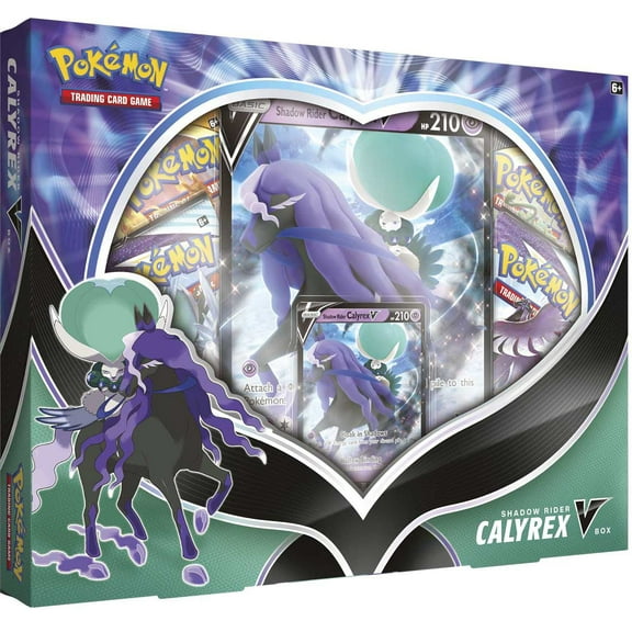 Pokemon Sword & Shield Chilling Reign SHADOW Rider Calyrex V Box (4 Booster Packs, Promo Card & Oversize Card)