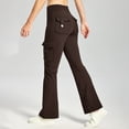 thumbnail image 2 of MASKERT Women's Fleece Lined Flare Pants, High Waisted Stretch Casual Pants, Water Resistant Warm Pants with 4 Pockets for Outdoor Travel and Daily Wear, 2 of 9
