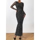 thumbnail image 2 of Vestido ajustado maxi de manga larga y lunares PRETTYGARDEN talla XS, 2 of 6