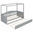 thumbnail image 3 of Jopath Twin Size Floor Bed with Roof, Kids House Floor Bed with Trundle for Boys Girls Gray, 3 of 9
