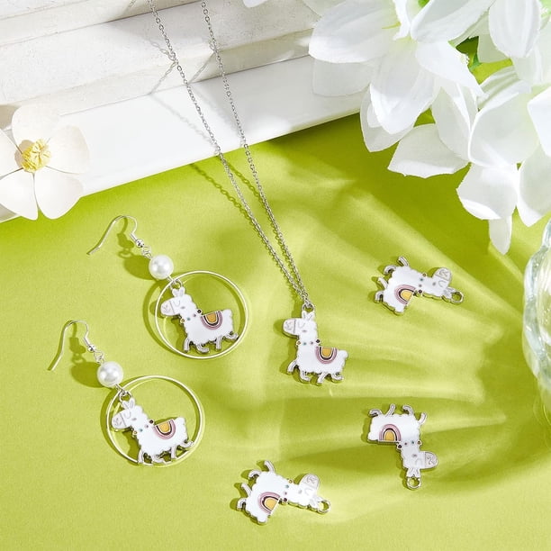 20Pcs Animal Charms Llama Charms Bulk Sheep Charm Enamel Alpaca