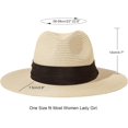 thumbnail image 2 of Sombrero Panamá de ala ancha enrollable para mujer, sombrero para el sol con hebilla de cinturón, sombrero para la playa Fedora UPF50+ $ Sombreros para el sol para mujer, sombrero de playa, 2 of 6