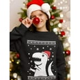 thumbnail image 3 of Tstars Boys Unisex Ugly Christmas Sweater Big Trex Santa Kids Christmas Gift Funny Humor Holiday Shirts Xmas Party Christmas Gifts for Boy Kids Sweatshirt Ugly Xmas Sweater, 3 of 6