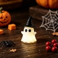 thumbnail image 4 of Halloween Decorations Indoor,Mini Ghost Figurines,Halloween Ghost Luminous Desktop Ornaments,Halloween Decoration for Gift Props Bookshelf Tabletop Bookshelf Home Decor (Z-with Witch Hat), 4 of 4