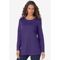 thumbnail image 2 of Roaman's Women's Plus Size Ultimate Cotton Crewneck Long Sleeve Tee, 2 of 6