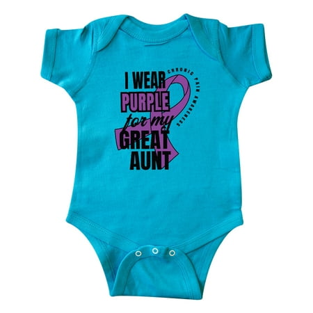 

Inktastic Chronic Pain I Wear Purple For My Great Aunt Gift Baby Boy or Baby Girl Bodysuit
